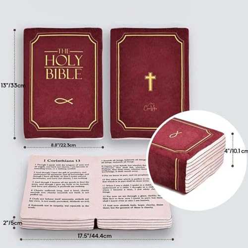 Juguete De Peluche De Libro - Juguete De Peluche De La Santa Biblia,Peluche Relleno Con Versículos Bíblicos - Adornos Para Sofá De 33 Cm/13 Pulgadas, Juguete De Peluche Con Libro De Fantasía Para Niño