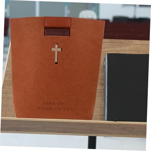 Operitacx Bolsa De Almacenamiento De La Biblia Bolsas De La Biblia Bolso De Fieltro Con Cruz Ahuecada Bolso De La Biblia Con Diseño Biblia Bolsas De Tela Sintió Light Brown