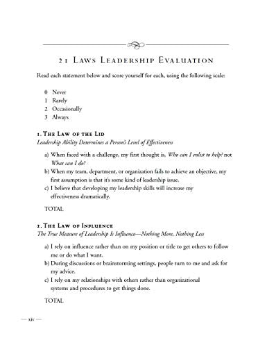 The 21 Irrefutable Laws Of Leadership Workbook