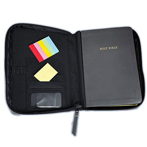 King James KJV Large Print Zippered Bible with Organizer Cover, black leathertouch indexed - My Organizer Bible