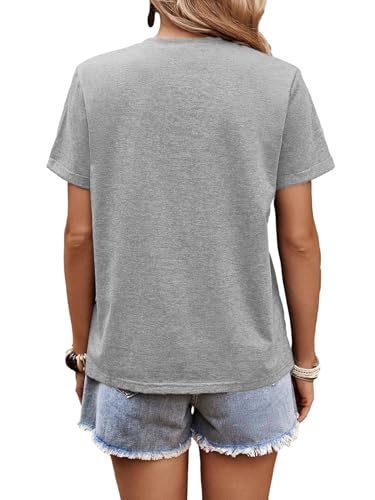 Camisetas cristianas de manga corta para mujer, talla grande, camisetas con estampado de Pascua, Gris2, 4X-Large