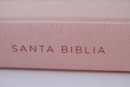 Biblia Reina Valera 1960 letra grande. Tapa Dura, Tela rosada con flores, tamaño manual