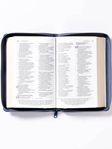 Nbla Santa Biblia Ultrafina, Tamaño Compacto, Piel Fabricada, Azul, con Cierre, (Edición Letra Roja)
