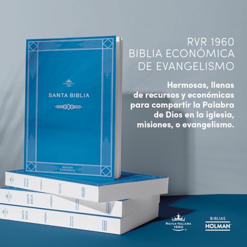 RVR 1960 Biblia edición económica, azul tapa rústica | RVR 1960 Economic Bible Blue Paperback