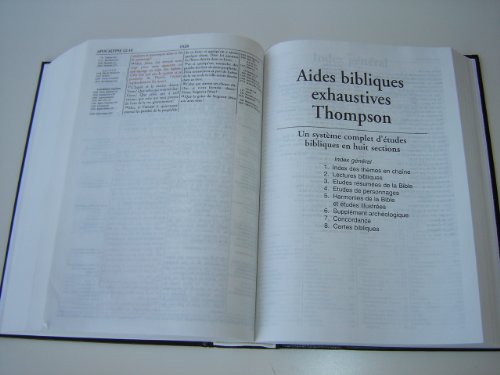 La Bible Thompson Avec Chaine De References / Black French Thompson Chain Study Bible / Texte de la Nouvelle Bible Segond / Palabras de Cristo en rojo / Suplemento arqueológico, concordancia