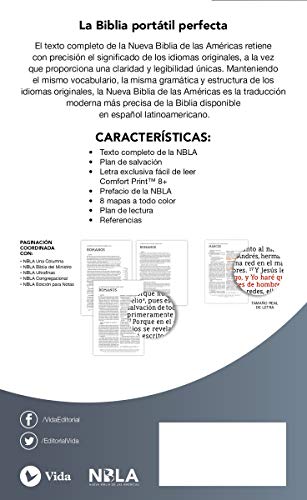 Nbla Santa Biblia Ultrafina, Tamaño Compacto, Piel Fabricada, Azul, con Cierre, (Edición Letra Roja)