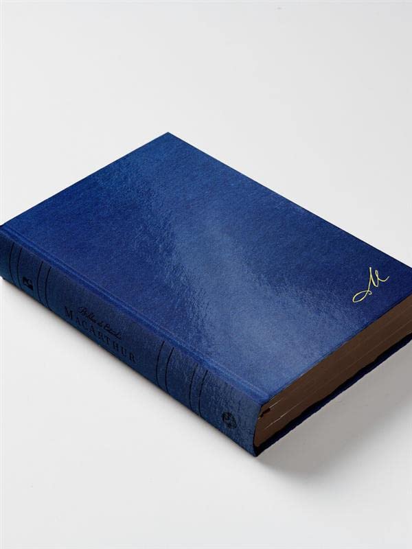 NBLA Biblia de Estudio MacArthur, Tapa Dura, Azul, Interior a dos colores