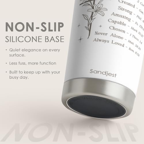 ▶ Vaso cristiano de 20 onzas, taza de viaje de acero inoxidable con tapa, taza de café con aislamiento, regalos cristianos para mujeres, niñas, amigos, hermanas en cumpleaños, Navidad