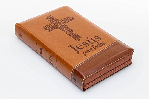 Santa Biblia de Promesas Reina Valera 1960 / Jesús Para Todos / Letra Grande / Tamaño Manual / Piel Especial Con Índice Y Cierre / Café // Spanish ... / Leathersoft with Index and Zipper / Brown