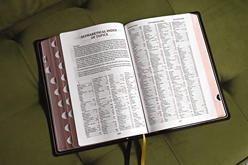 KJV, Thompson Chain-Reference Bible, Large Print, Genuine Leather, Cowhide, Black, Red Letter, Thumb Indexed, Comfort Print