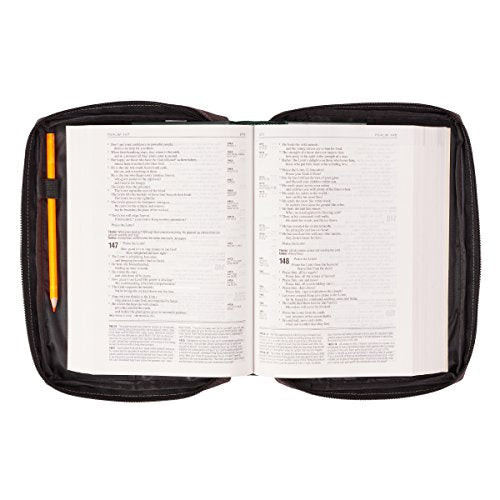 Canvas Bible Cover With Fish Symbol Appliqué, Grey, Small
