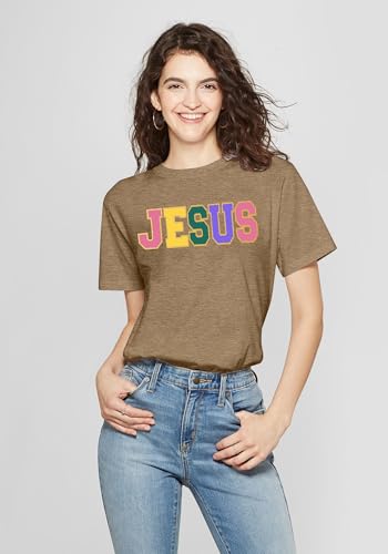 ▶  Camisa cristiana para mujer, refranes religiosos, inspiradores, camisetas de fe, versículo bíblico, camisetas de manga corta, arena amarillo, Large