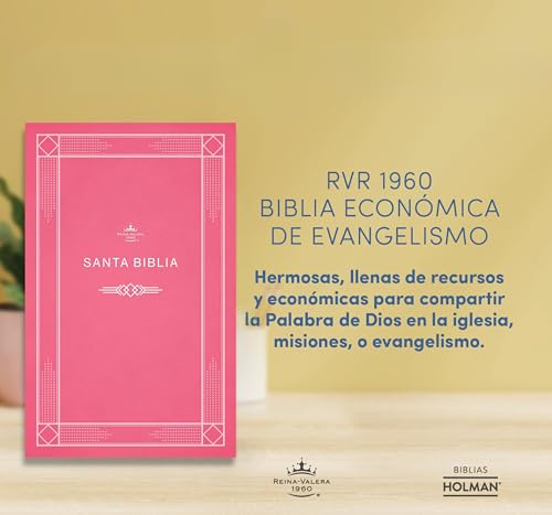 RVR 1960 Biblia económica de evangelismo, rosa tapa rústica