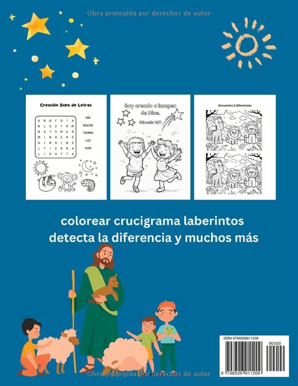 Libro de Actividades Bíblicas para Niños: Bible Activity Book for Kids (Libros en Español Para Niños: Church Children Sunday School Supplies) (Spanish Edition)