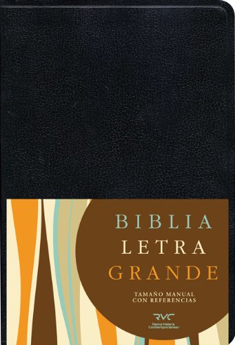 Biblia letra grande / Holy Bible: Reina Valera Contemporanea, Imitacion piel, negro, tamano manual con referencias / Black Imitation Leather