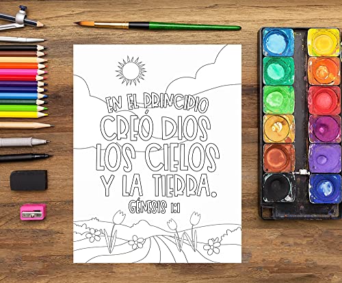 Versículos de la Biblia: Libro de colorear para niños (Spanish Edition)