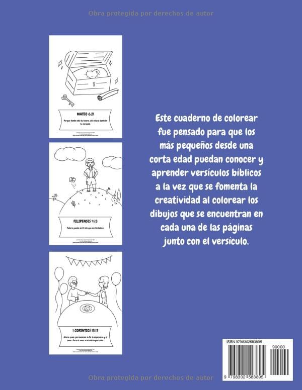 Cuaderno de colorear Bíblico: Cuaderno de colorear con versículos bíblicos para niños (Cuadernos de colorear para niños con versículos)