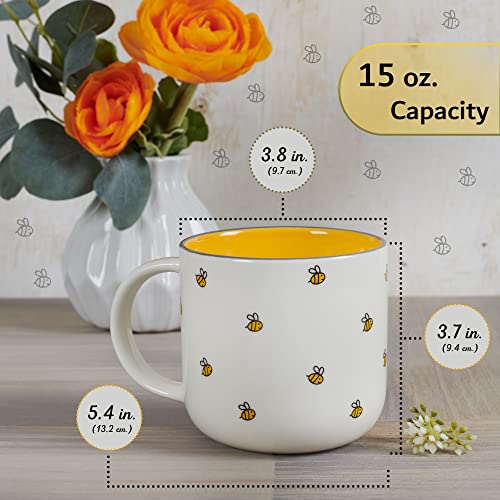 ▶  Taza grande de cerámica para café y té para mujer: las palabras amables son como el versículo bíblico inspirador, no tóxico/sin plomo, apto para microondas y lavaplatos, taza de