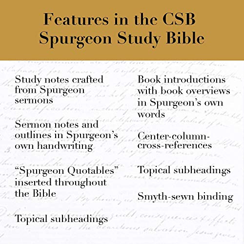 CSB Spurgeon Study Bible, Black/Brown Leathertouch(r): Study Notes, Quotes, Sermons Outlines, Easy-To-Read Font