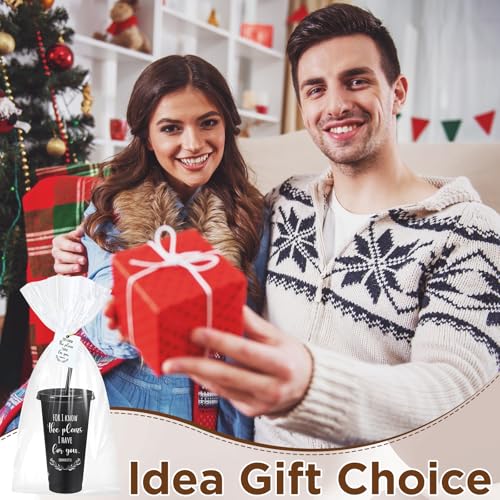 ▶ Vasos de regalo cristianos de Navidad a granel de 24 onzas con tapa con popote, tarjeta de escritura, regalo de agradecimiento para empleados, taza religiosa para profesores, enfermeras