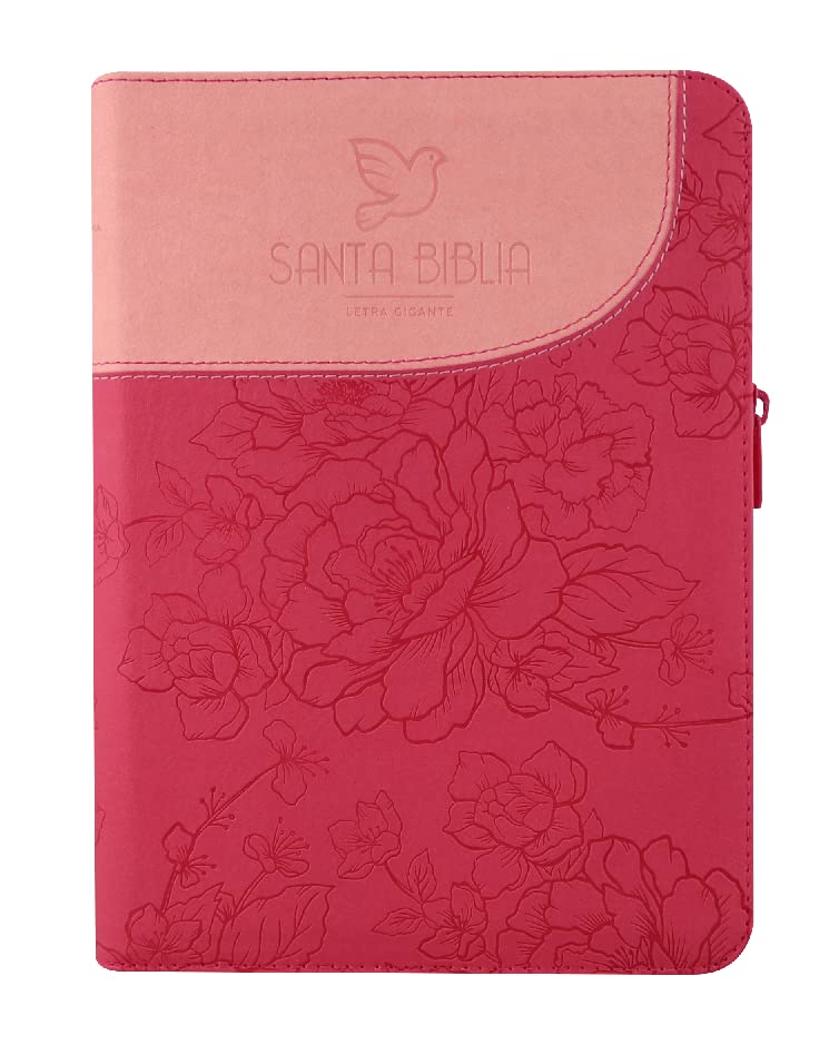 BIBLIA LETRA GIGANTE RV1960 ROSA PALOMA CON CIERRE INDICE PJR