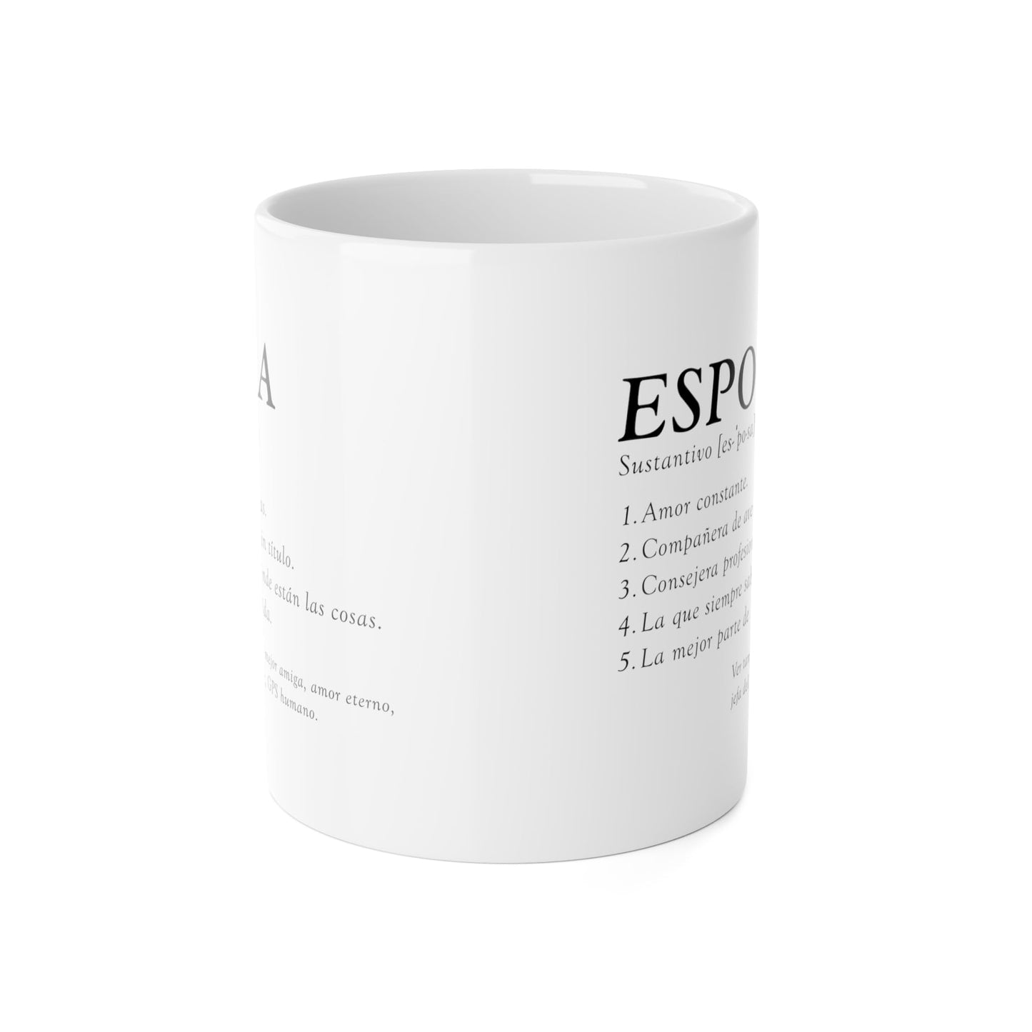 ▶ Taza Cerámica 11 oz Definicion Esposa con Frase Divertida Tierna para Mujer Especial en tu Vida Detalle Romántico Pareja Diseño Creativo Emotivo Ideal Café Té Chocolate Cerámica Amor Diario