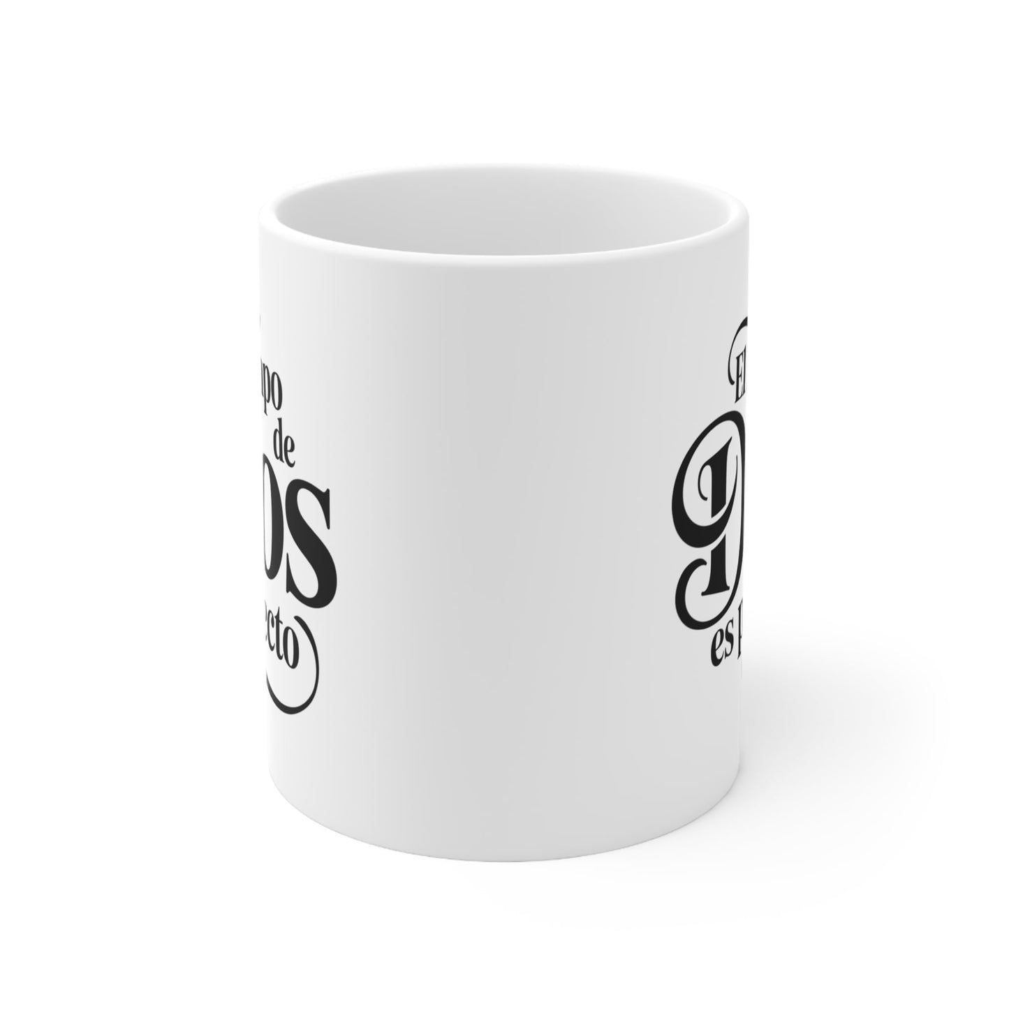 ▶ Taza Cerámica 11 oz El Tiempo De Dios Es Perfecto Regalo Cristiano Inspirador Para Hombre Mujer Pastor Católico Creyente Jesús Fe Esperanza Oración Frase Bíblica Café Té Religioso Espiritual