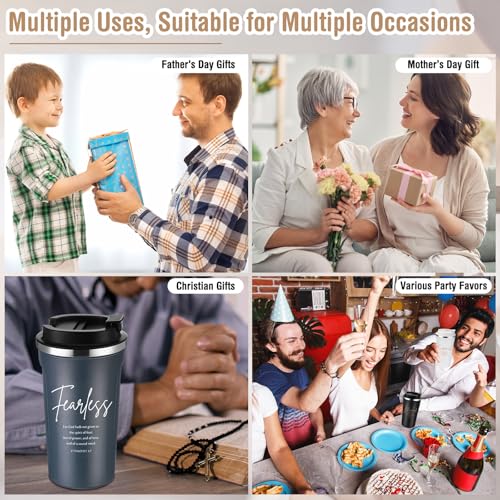 ▶ 6 piezas de regalos cristianos inspiradores para hombres y mujeres, 17 onzas con versículos de la Biblia, frascos de café, vaso a granel para el día del abuelo, regalo para reconocimiento