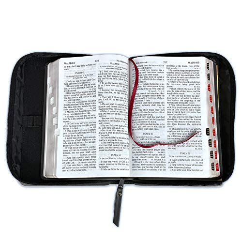 King James KJV Large Print Zippered Bible with Organizer Cover, black leathertouch indexed - My Organizer Bible