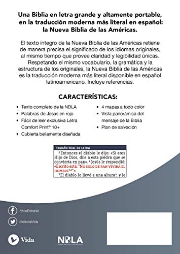 Nbla Santa Biblia Ultrafina, Letra Grande, Tamaño Manual, Leathersoft, Beige, Edición Letra Roja, Imitación piel.
