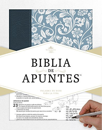 Biblia De Apuntes: Reina-Valera 1960 Azul, Piel Genuina Y Tela Impresa / Blue, Genuine Leather and Printed Cloth