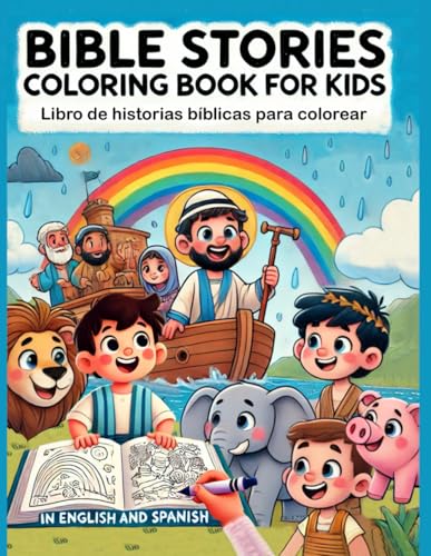 Bible stories coloring book for kids: Libro de historias bíblicas para colorear