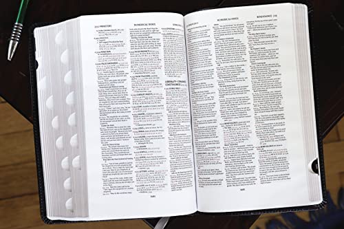 NIV, Thompson Chain-Reference Bible, Handy Size, European Bonded Leather, Black, Thumb Indexed, Red Letter, Comfort Print