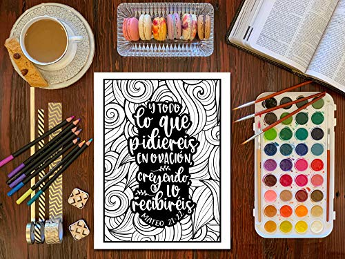 Libro de colorear - Versículos de la Biblia para niñas (Spanish Edition)