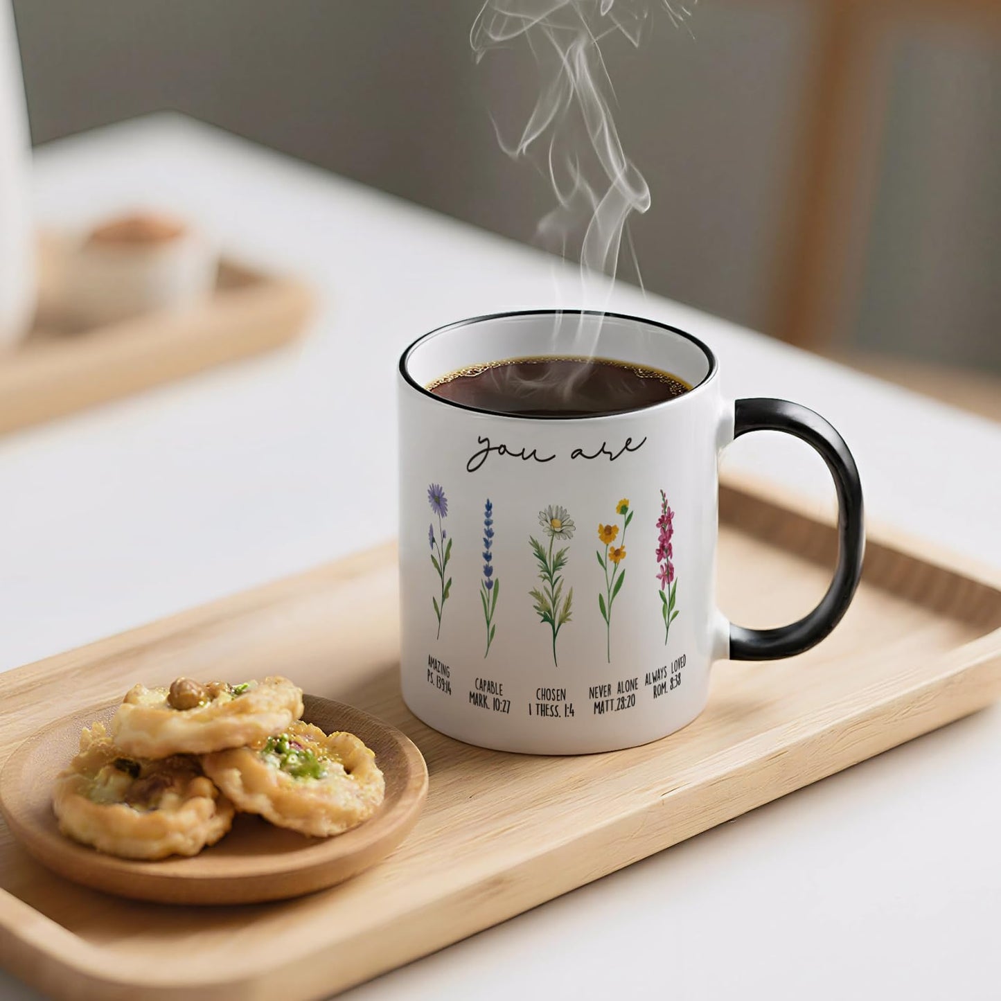 ▶ Regalos cristianos para mujeres, taza cristiana con flores, regalos de cumpleaños para mujeres, regalos inspiradores, religiosos para hermana, amiga, hija, mamá, taza de café cristiano, 11 onzas