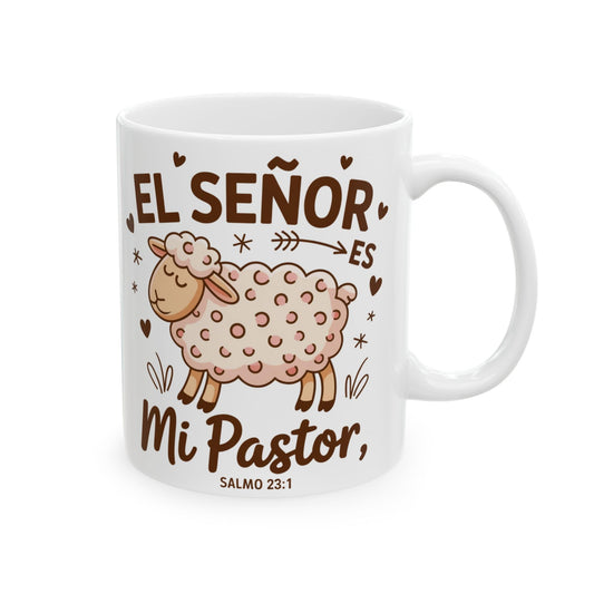 ▶ Taza Cerámica 11 oz El Señor Es Mi Pastor Salmo 23:1 Taza Cristiana Religiosa Inspiradora Regalo Espiritual con Versículo Bíblico para Creyentes Católicos Evangélicos Café Devocional Fe Dios Jesús
