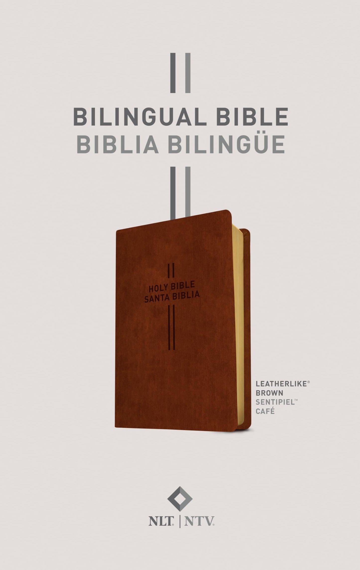 Bilingual Bible / Biblia Bilingüe Nlt/Ntv (Leatherlike, Brown)