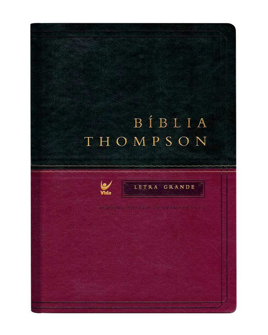 Bíblia Thompson. Letra Grande. Capa Verde e Vinho