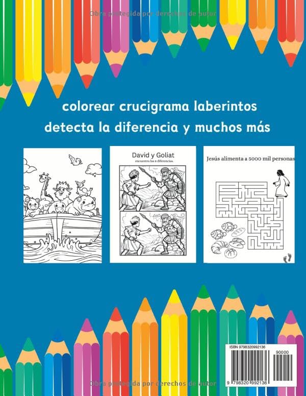 Libro de Actividades Bíblicas para Niños: Spanish Bible Coloring and Activities Book for kids (Libros en Español Para Niños: Church Children Sunday School Supplies) (Spanish Edition)