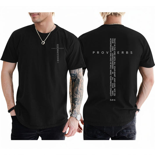 ▶Camisetas cristianas para hombre, estilo clásico, religioso, con versículo bíblico, playera con fe de Jesús, playera con gráficos inspiradores, Negro -, M