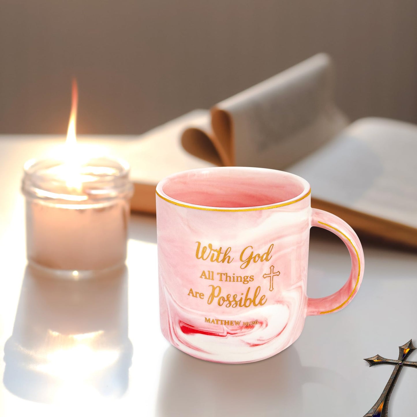 ▶ Regalos cristianos para mujeres, tazas cristianas para mujeres con asa, regalos religiosos para mujeres, taza inspiradora de las escrituras, regalos de cumpleaños de Navidad