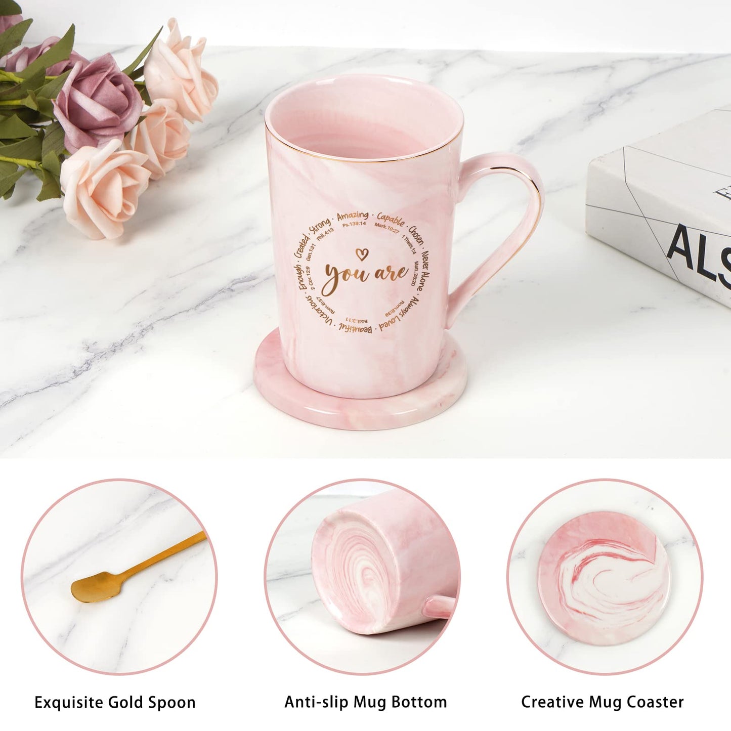▶ Regalos cristianos para mujeres, tazas de café inspiradoras, regalos religiosos, regalos inspiradores de cumpleaños espiritual para mujeres amigas, taza de café para mujeres con versículo