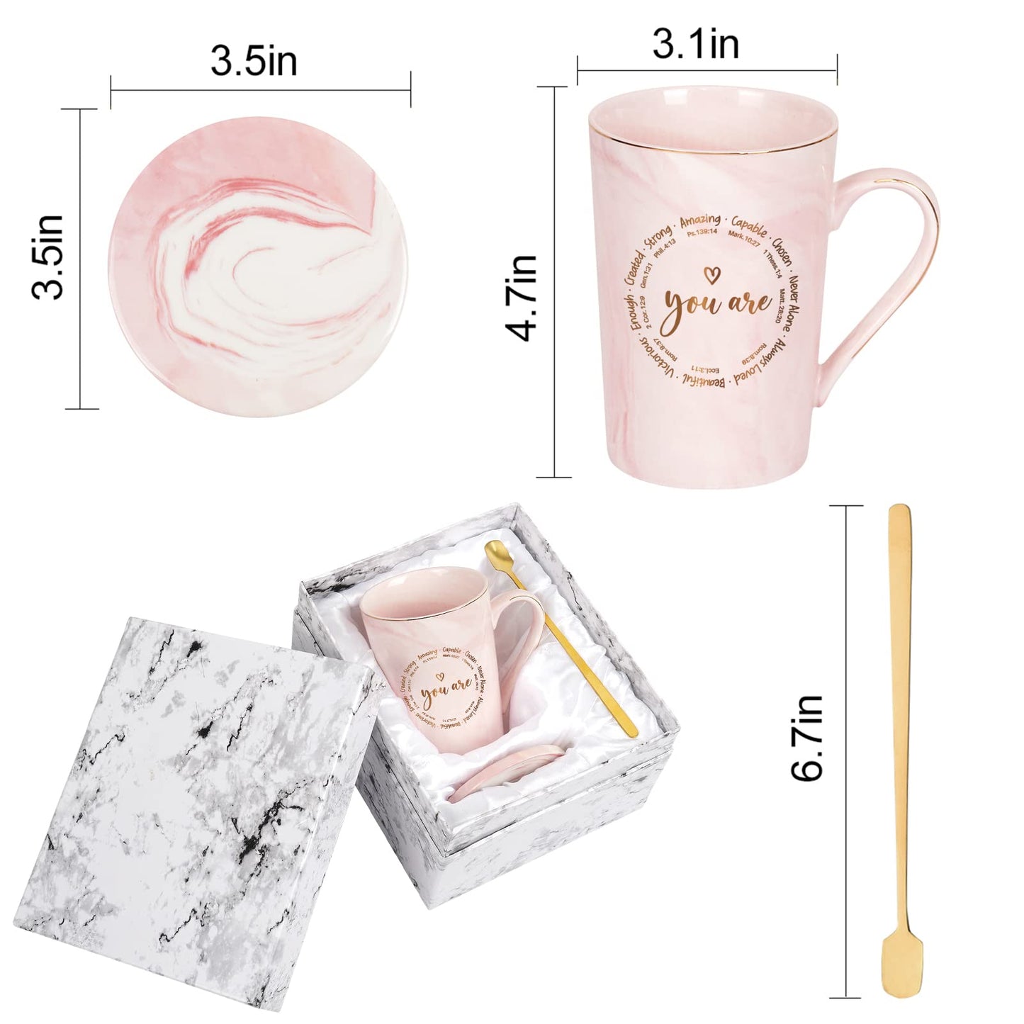 ▶ Regalos cristianos para mujeres, tazas de café inspiradoras, regalos religiosos, regalos inspiradores de cumpleaños espiritual para mujeres amigas, taza de café para mujeres con versículo