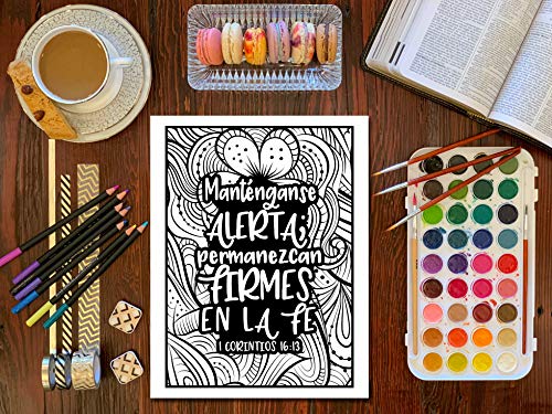 Libro de colorear - Versículos de la Biblia para niñas (Spanish Edition)