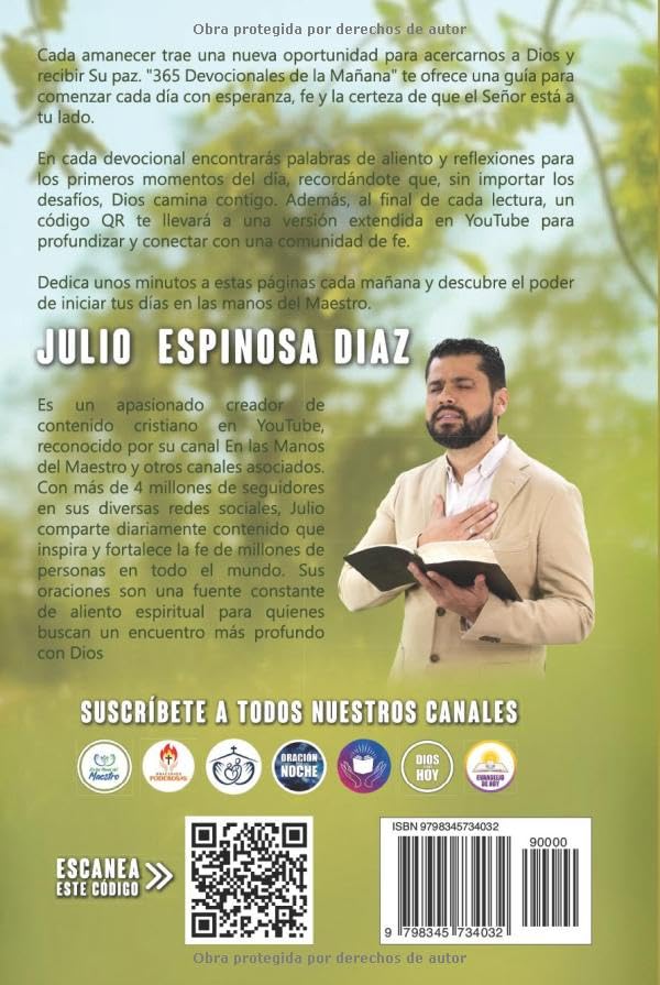 365 DEVOCIONALES DE LA MAÑANA para iniciar tu día EN LAS MANOS DEL MAESTRO (DEVOCIONALES CRISTIANOS PARA ENTREGAR TU AÑO EN LAS MANOS DEL MAESTRO) (Spanish Edition)