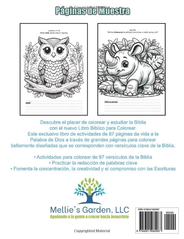 Libro bíblico Para Colorear Versículos Bíblicos Y Ejercicios de Escritura. (Children's Christian Activity and Coloring Books)