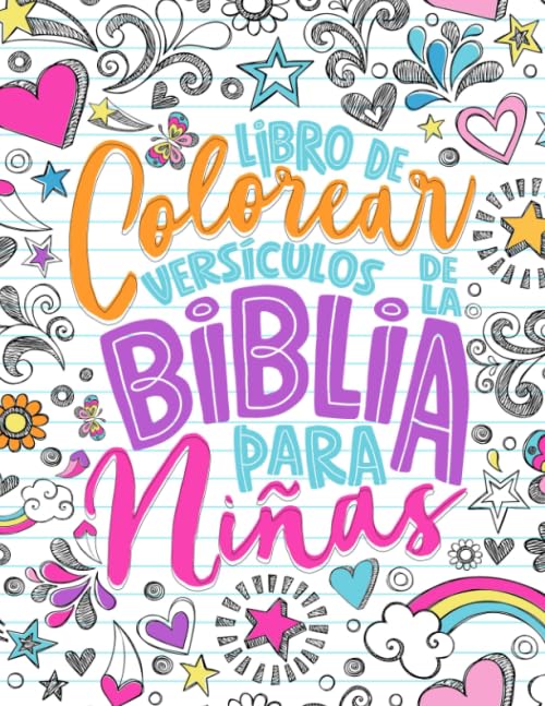 Libro de colorear - Versículos de la Biblia para niñas (Spanish Edition)