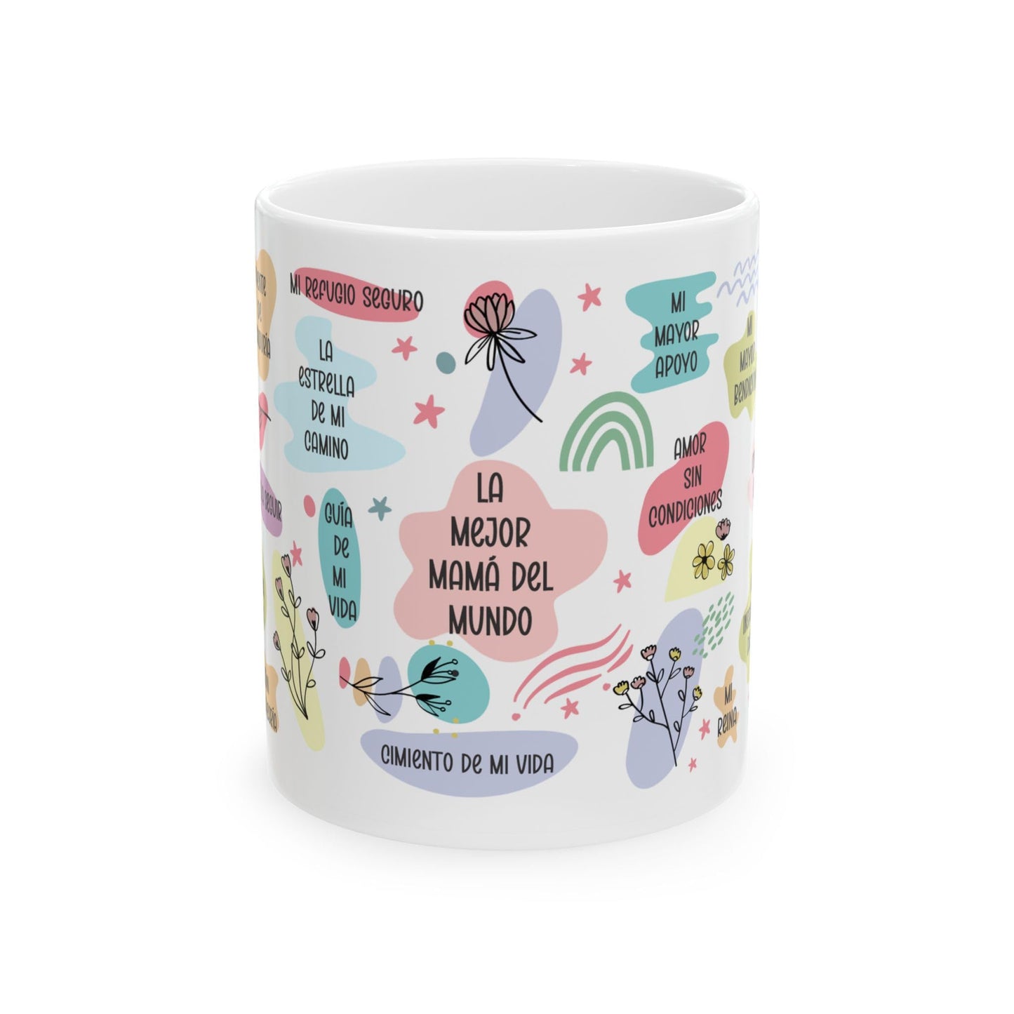 ▶ Taza de Cerámica 11oz con Mensajes de Amor para Mamá Regalo Original para el Día de la Madre Cumpleaños o Navidad Detalle Especial para la Mejor Mamá del Mundo Abuela Tia