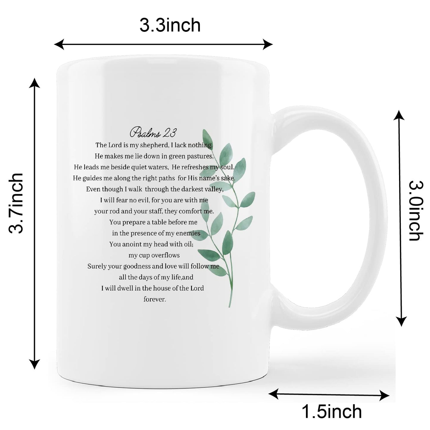 ▶ Taza de cerámica con versículos de la Biblia del Señor es mi pastor, taza de cerámica de 11 onzas, tazas de fe cristiana, regalos para mujeres cristianas, hombres, adolescentes, niñas y niños, regalo para amantes de los perezosos