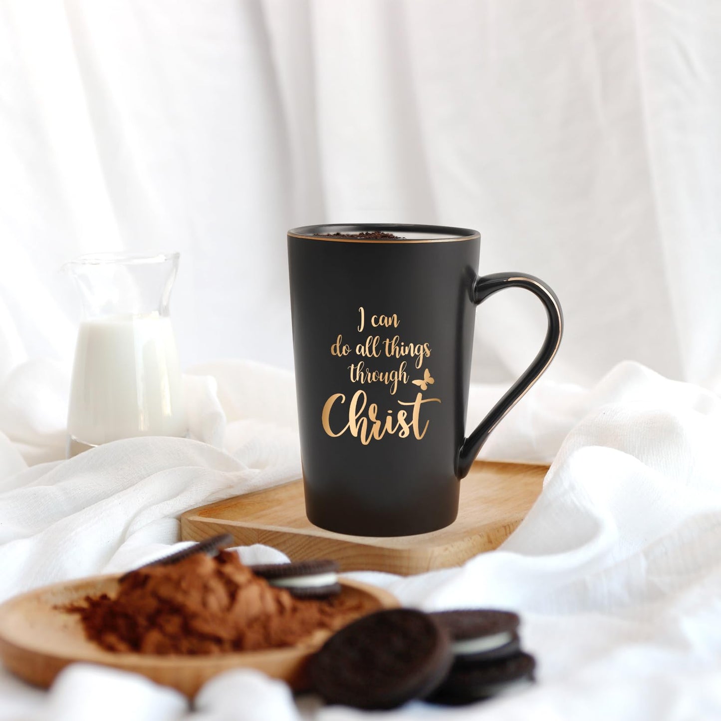 ▶Taza de café cristiana, I Can Do All Things Through Christ, taza de sacerdote, 14 onzas, cerámica, regalo religioso, Navidad